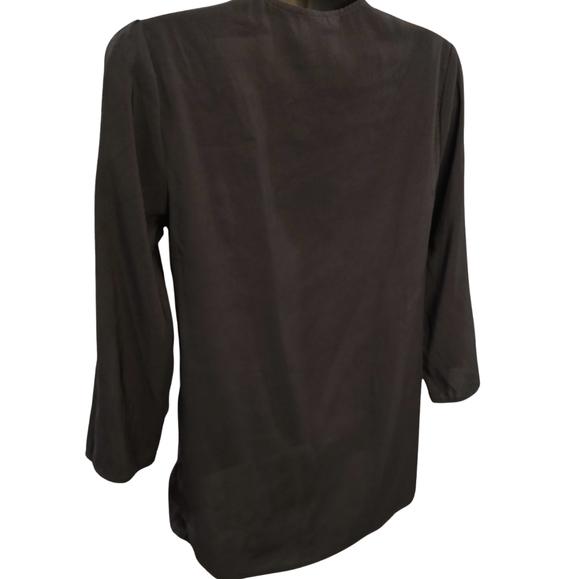 Express Women's Black Dress Shirt with Gold Zipper | Size XS - Picture 2 of 8